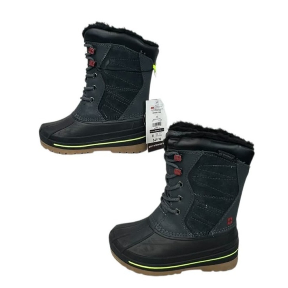 Swiss Tech Kids Size 11 Insulated to -25 degrees Black Winter Boots NWT